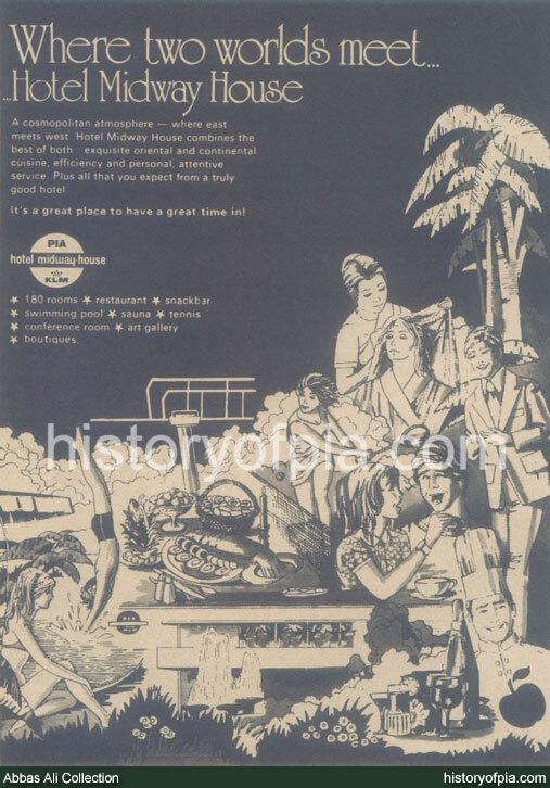 PIA-KLM Hotel Midway House Advertisement