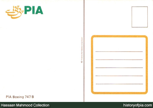 PIA Boeing 747-200B Postcard