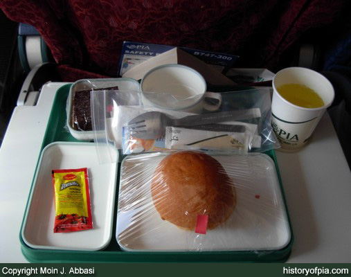 PIA Economy Class meal