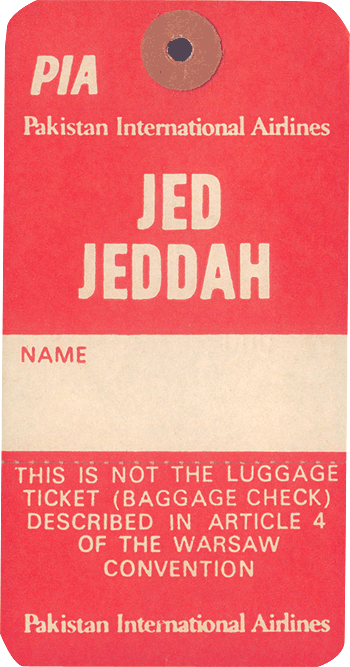 PIA Baggage Tag
