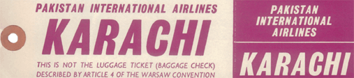 PIA Baggage Tag